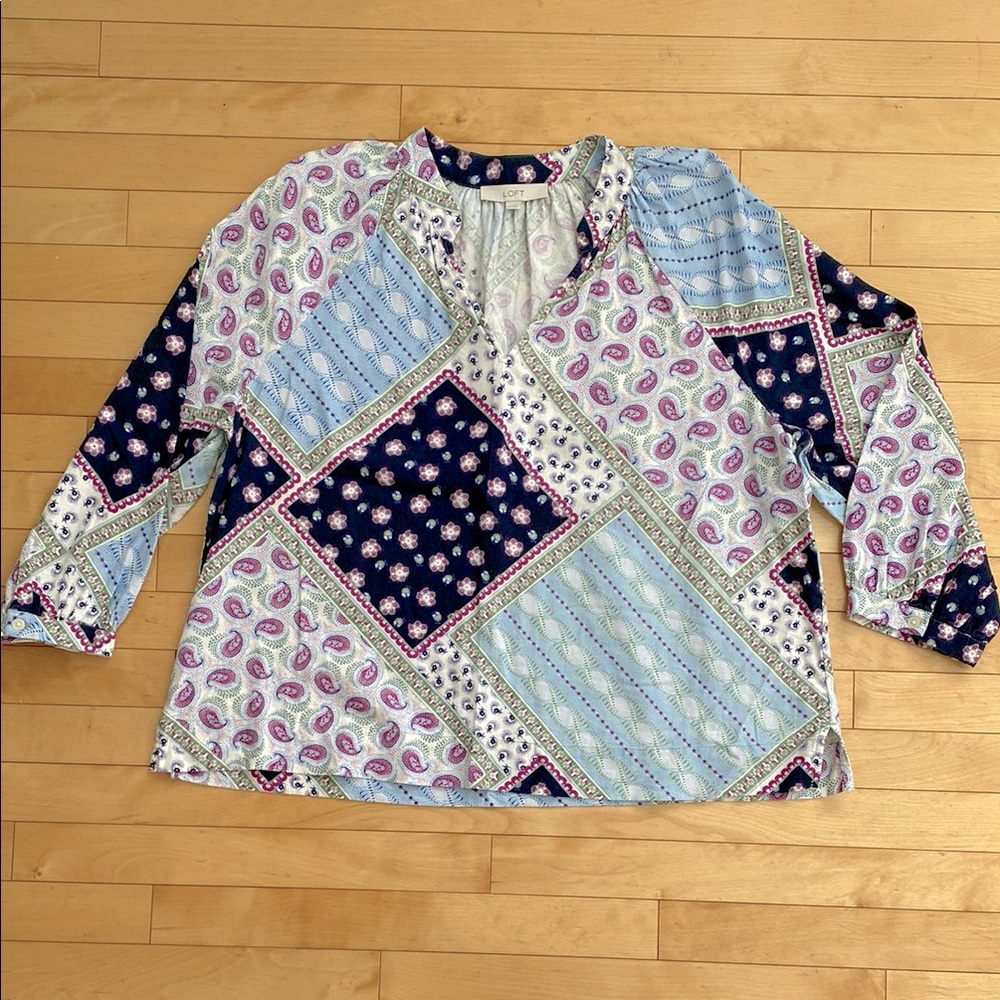 Patchwork Print Women's Top